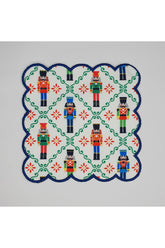 Decorative Tin Soldier Patterned New Year's Themed Embroidered Cocktail Napkin